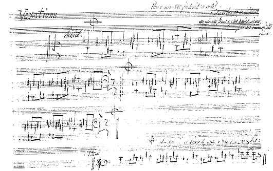 Vexations : manuscrit du compositeur