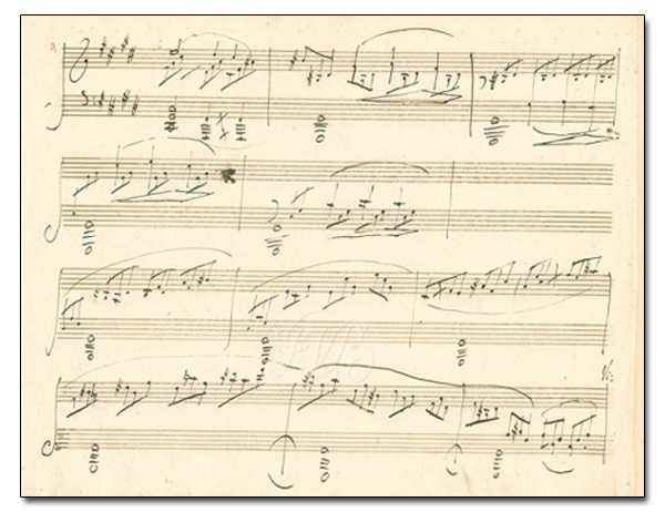 Manuscrit de la sonate de Beethoven
